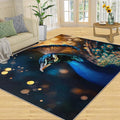 Peacock Area Rug 6x8-6x8 Rug, Wonderful Peacock Rugs for Living Room, Teal Turquoise Carpet, Peafowl Feather Washable Area Rugs for Bedroom, Aesthetics Carpet - Peafowl Home Decor & Gifts