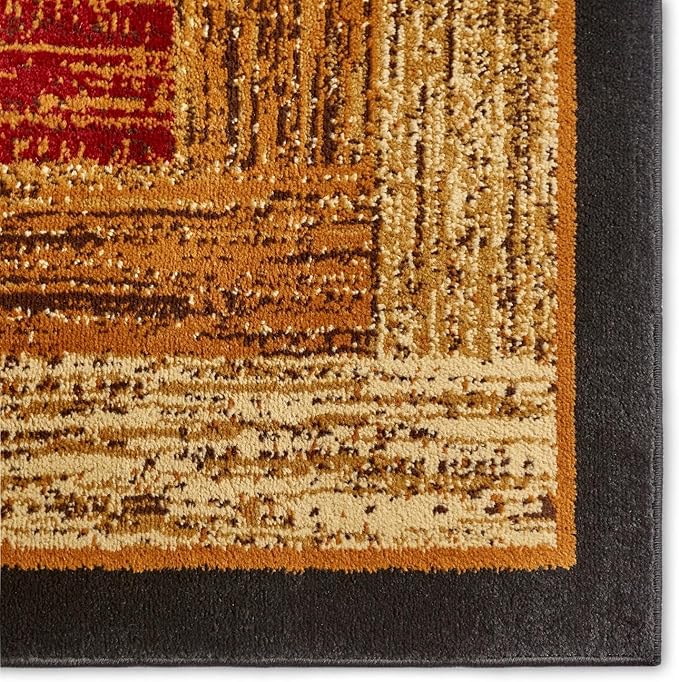 Home Dynamix Royalty Vega Contemporary Geometric Area Rug, Black/Brown, 6'5"x9'5"