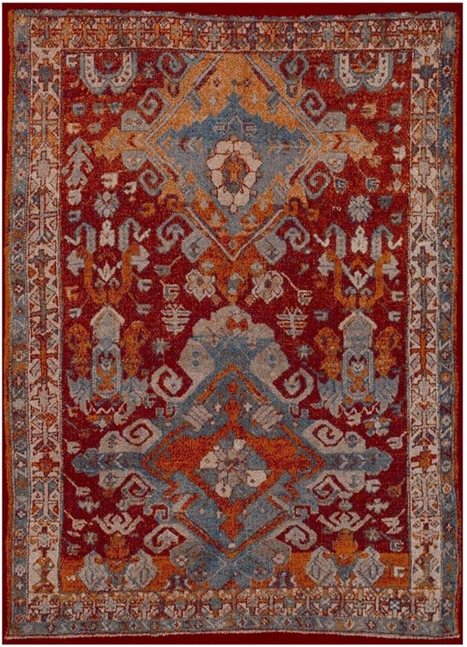 LUXE WEAVERS Moroccan Floral Red 8x10 Area Rug for Living Room