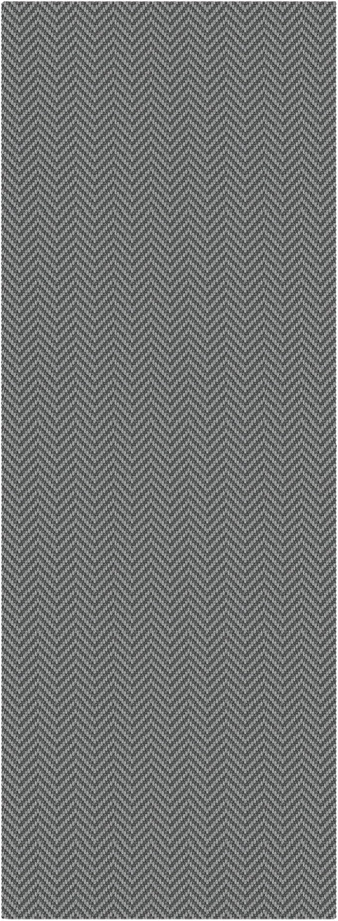 2x5 Ft Runner Rug Washable Runners for Hallways Kitchen Runner Rug with Rubber Backing Cotton Entryway Runner Indoor, Woven Floor Carpet for Hall Kitchen Bedroom, Charcoal Gray/Gray