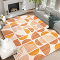 MUJOO 9x12 Area Rugs,Washable Rugs for Living Room Bedroom Dining Room,Large Boho Throw Floor Carpet Non Slip Soft Modern Abstract Bohemian Orange