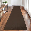 Braided Runner Rug 2x8 Ft Washable Runners for Hallways Non Slip Rubber Backed Kitchen Runners Cotton Entryway Runner Indoor, Woven Floor Carpet for Hall Kitchen Bedroom, Brown