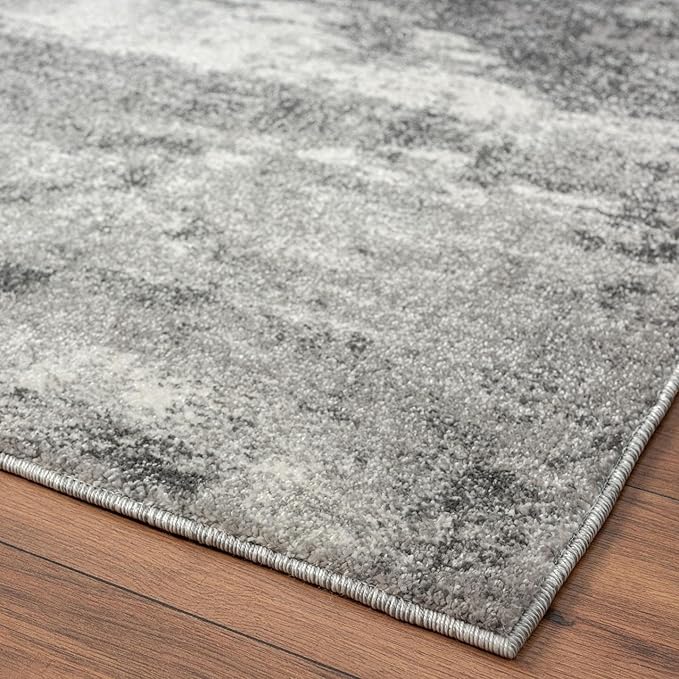 LUXE WEAVERS Euston Collection 7681 Dark Grey 6x9 Modern Abstract Area Rug