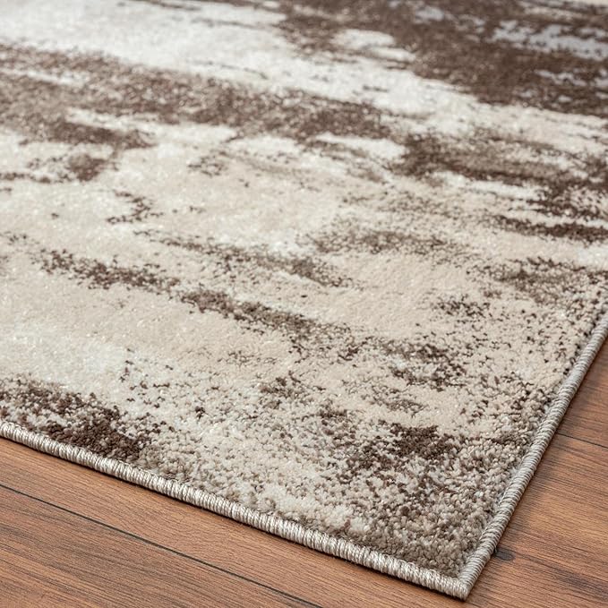 LUXE WEAVERS Euston Collection 7681 Brown 8x10 Modern Abstract Area Rug