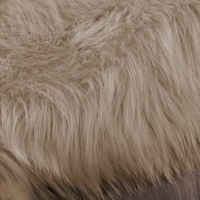 Latepis Throw 2x6 Rug Runner Light Brown Faux Fur Rug Washable Shaggy Rug Fluffy Plush Soft Rugs for Living Room Bedroom Dorm Floor Sofa Furry Beige