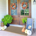 KOZYFLY Brown and Black Striped Porch Rug 2x4.3 Ft Washable Outdoor Rug Farmhouse Outdoor Doormats Front Door Rugs Striped Runner Rugs for Front Door Kitchen Hallway Bedroom Laundry Room