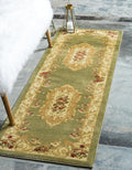 Unique Loom Versailles Collection Traditional Classic Floral Motif Area Rug (2' 7 x 12' 0 Runner, Green/Ivory)