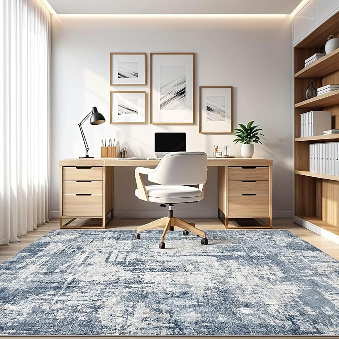 5x7 Area Rugs Living Room: Washable Large Abstract Soft Rug Stain Resistant Indoor Non-Slip Carpet for Men Modern Home Enthusiasts Aged 25-45 - High Traffic Areas - Bedroom Office Apartment