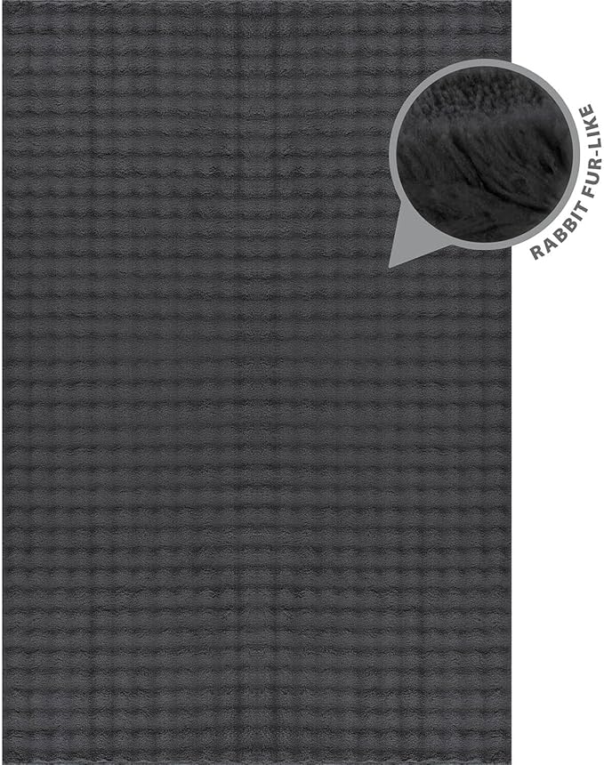 CAMILSON Modern Dark Gray Non Slip Rug 4x6 Ultra Soft High Pile Area Rugs Non Skid Rubber Backing Durable & Easy to Clean Carpet for Living Room Bedroom Kids Room Indoor Use (4 x 6 Dark Gray)