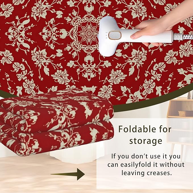 Red Flower Carpet for Living Room, 5x7 Non-Slip Washable Low Pile Abstract Design Rug, Space Saving Area Rug for Bedroom, Dining Room