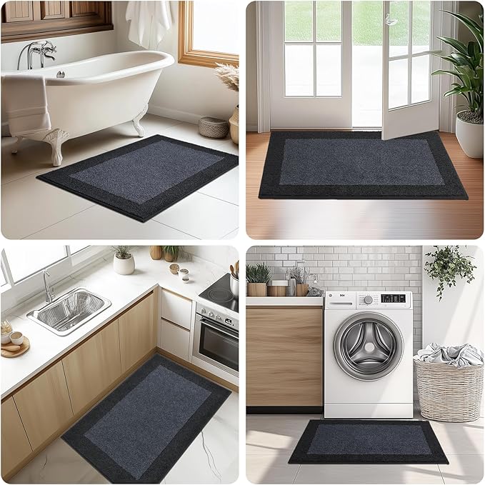 Machine Washable Kitchen Rug 32" x 72", Non Slip Indoor Door Rug, Absorbent Entrance Runner Rug for Bedroom, Hallway, Bathroom, Floor (Roll Packing)