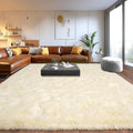 Upgrade Non-Slip Plush Rugs Fluffy Area Rugs for Living Room, Soft Shaggy Carpets for Living Room, Perfect Decor for Modern Home Light Champagne 6x9 Feet