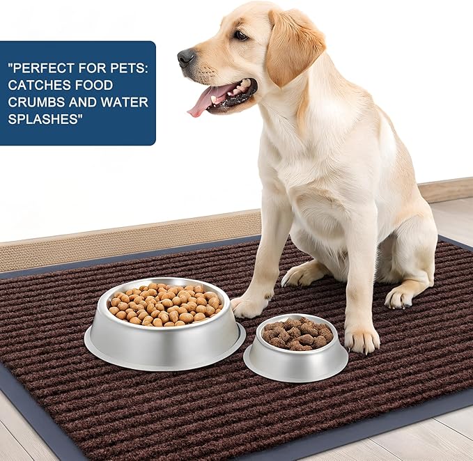 OLANLY Front Door Mat Indoor Outdoor Entrance, Waterproof Heavy Duty Doormat, Fade Resistant, Low Profile, Easy Clean Patio Porch Welcome Floor Mats for Entry, 71x30, Brown