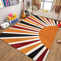 5x6ft Boho Area Rug,3D Printing Rainbow Sun Area Rug,Modern Simple Home Decoration Rug for Kids Girls Boys Bedroom, Living Room, Classroom, Office Non-Slip Washable