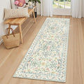 Lahome Washable Runner Rug 2x6, Boho Kitchen Runner Rugs 24 x 72 Non Slip,Vintage Indoor Throw Carpet for Bedside Hallway Entry Bedroom Laundry, Beige/Multi