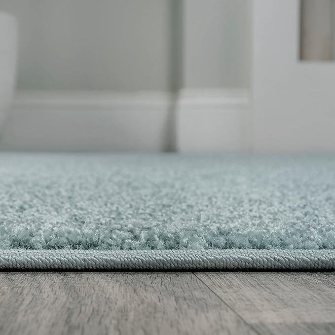 JONATHAN Y Haze Solid Low-Pile Aqua Blue Indoor Area Rug 3x5, Coastal,Bohemian,Minimalist,Classic, Easy-Cleaning for Living Room,Bedroom,Kitchen,Pet Friendly,Non-Shedding (SEU100S-3)