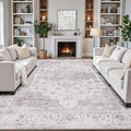 LUMI Washable 5x8 Area Rug for Living Room, Ultra Soft Vintage Rug with TPE Non Slip Backing, Stain Resistant, Low Profile Carpet High Traffic for Bedroom, Dining Room
