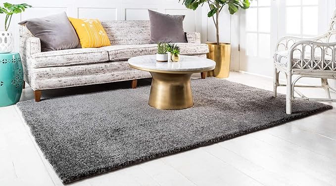 Unique Loom Solo Collection Area Rug - Calabasas (7' 10" x 10' Rectangle, Gray)