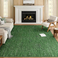 Eleisa Modern Vintage 5x7 Herringbone Chevron Area Rug for Living Room, Green, Non-Slip Stain Resistant Washable Rug, Farmhouse Home Decor Carpet for Bedroom, Kitchen, Dining Room