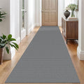 EARTHALL Washable Runner Rug 3x10 Ft Non Slip Runners for Hallways Long Cotton Rubber Backed Kitchen Runner Braided Indoor Floor Carpet Runners for Entryway, Hallway, Kitchen, Charcoal Gray