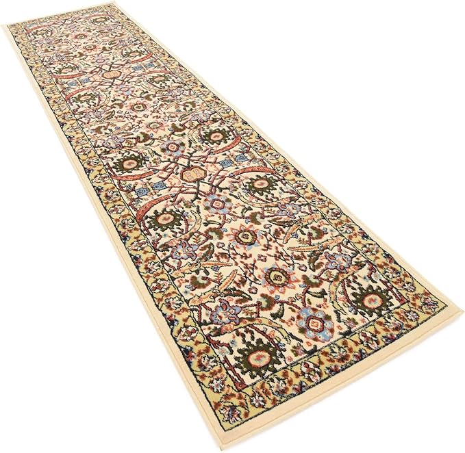 Unique Loom Espahan Collection Area Rug - Cape Cod (2' 7" x 10' Runner, Cream/ Black)