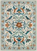 Moynesa Bedroom Rug 5x7, Washable Modern Bohemian Area Rugs for Living Room Dining Room, Farmhouse Floral Bird Print Pattern Carpet, Retro Home Decor Open Floor Areas Non-Slip Protection
