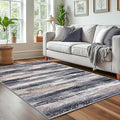 Modern Abstract 4x6 Living Room Washable Rug Non-Slip Soft Bedroom Area Rug Grey Black Multi Thin Print Faux Wool Floor Carpet Throw Rugs for Nursery Playroom Dining Room Indoor Home Decor