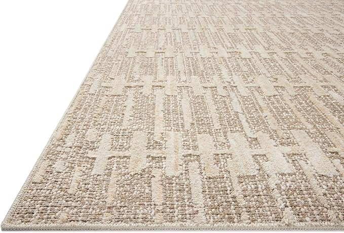 Loloi Amber Lewis Bexley Collection BEX-02 Taupe/Natural 11'-6" x 15' Area Rug Neutral, Textured, Living, Bedroom, Dining, Carpet