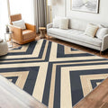 Modern Geometric Rug, Washable 6x9 Rug for Living Room, Herringbone Chevron Patterned Indoor Carpet, Modern Geometric Decor for Home, Bedroom, Soft Non Slip Thin Design FER81