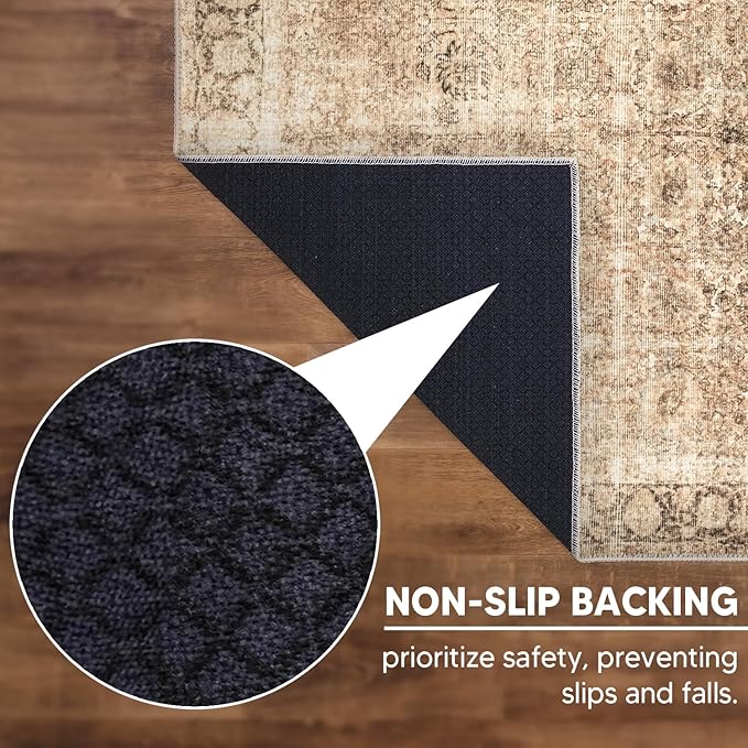 Keen Home Design 2x3 Rug - Machine Washable Entry Rug with Non-Slip Backing, Ideal for Enteryway, Kitchen, Bathroom, Laundry Room - Vintage, Easy Clean, Durable, Low Pile - (2' x 3')