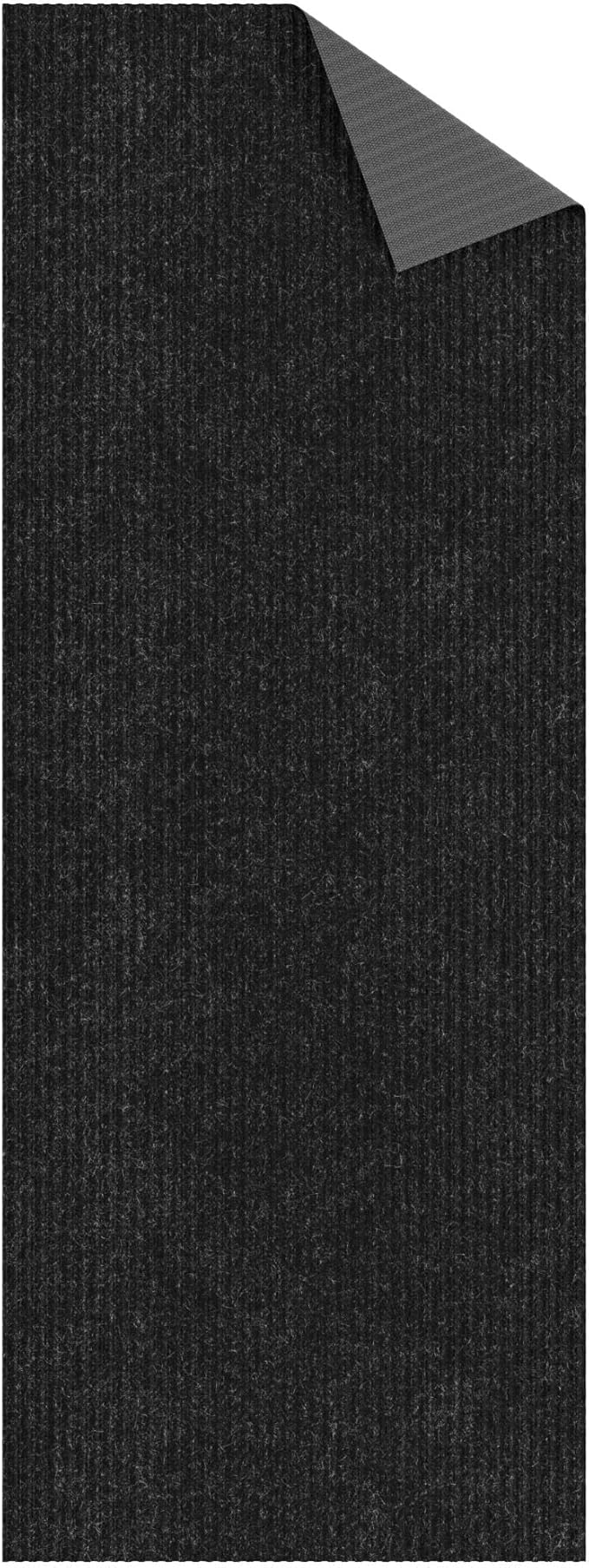 Ottomanson Non Slip Rug with Scraper Pile Durable for Indoor and Outdoor Use - Old Series, 2' x 5' (Runner), Black