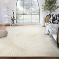 Abani Nuevo Collection Area Rug - Transitional Beige/Cream Design -9' x 12' - Easy to Clean - Durable for Kids and Pets - Non-Shedding - Medium Pile - Soft Feel - for Living Room, Bedroom & Office