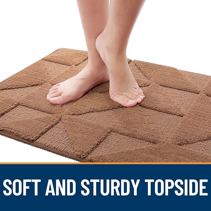 OLANLY Door Mats Indoor, Non-Slip, Absorbent, Dirt Resist, Entrance Washable Mat, Low-Profile Inside Entry Doormat for Entryway (30x17 inches, Brown)