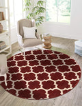 Rugs.com Lattice Collection Rug – 12 Ft Round Dark Terracotta Medium-Pile Rug Perfect for Kitchens, Dining Rooms
