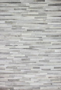 Cowhide Leather Rug for Living Room 5x8 Natural Leather Silver Rug Modern Stripes Style Floor Carpet for Home Decor | Superior Indoor Area Rug