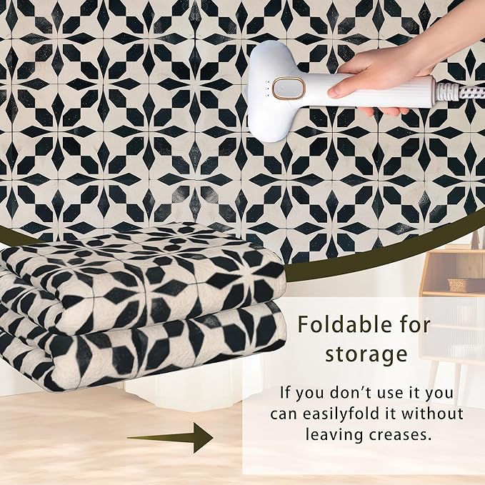 Black Beige Vintage Washable 3x5 Area Rugs for Living Room, Thin Low Pile Contemporary Carpet, Non-Slip Base Lightweight Rug