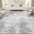 6x9 Area Rugs for Living Room Non Slip Machine Washable Rug Distressed Abstract Soft Indoor Carpet Neutral Boho Rug for Bedroom Dining Room Playroom Office, Grey