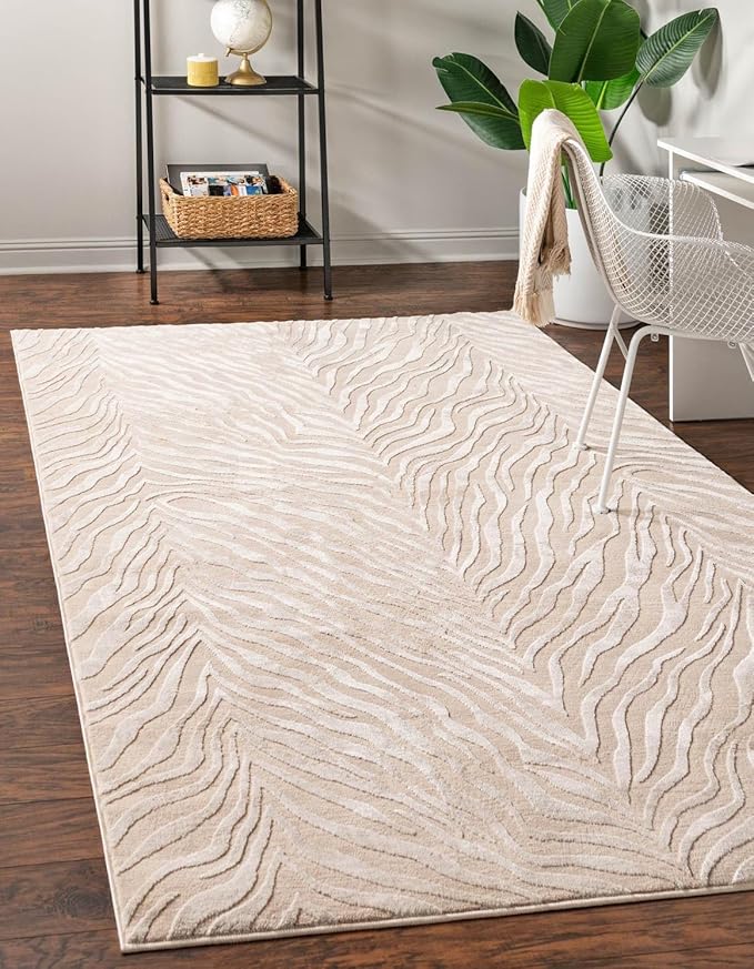 Unique Loom Finsbury Collection Area Rug - Meghan (6' x 9' Rectangle, Ivory Beige)