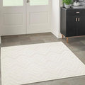 Nourison Home Versatile Ivory White 5' x Square Area Rug - Easy Clean, Non Shedding, Bed Room, Living Room, Dining Room, Kitchen (5' x Square)