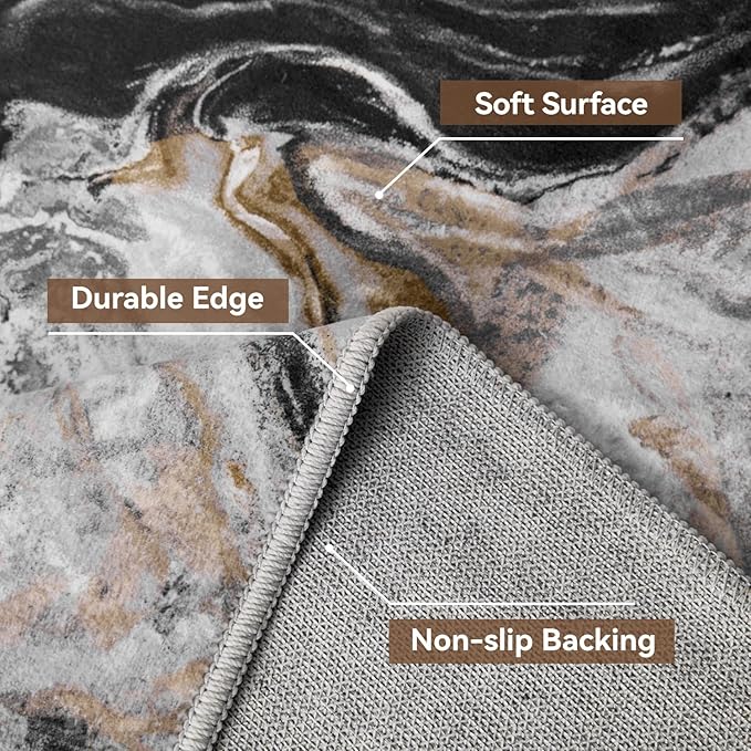 8x10 Area Rugs for Living Room, Modern Abstract Rug for Bedroom, Contemporary Machine Washable Rug, Large Stain Resistant Carpet for Dining Room Playroom Home Office, Pet & Kids Friendly