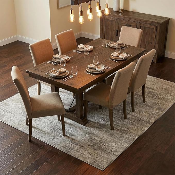 Garvee Solid Color Area Rugs 9x12 Large Living Room Rug with Rubber Backing, Stain Resistant Modern Rug Non Shedding Low Pile Soft Carpet, Foldable Thin Mats for Bedroom, Dining Room, Nursery, Camel