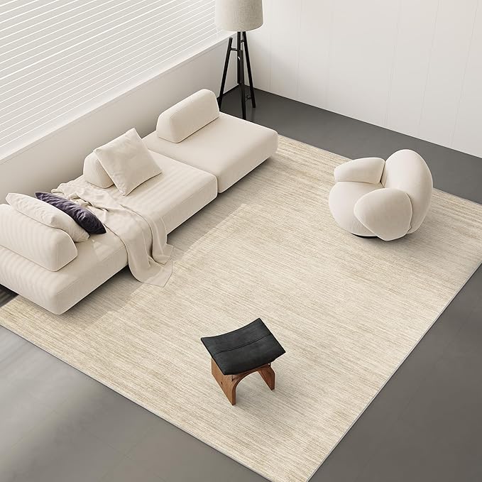 Valenrug Washable Rugs 6x9 - Non Slip 6x9 Area Rugs for Living Room, Stain Resistant Area Rugs for Bedroom, Foldable Machine Washable Area Rug(6'x9', Beige)