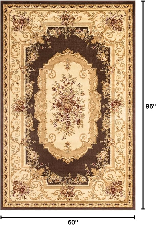 Rugs.com Chateau Collection Rug – 5' x 8' Brown Medium Rug Perfect for Bedrooms, Dining Rooms, Living Rooms