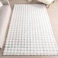 Nuloom Jeni Off-White, 3' x 5', Solid Faux Rabbit, Fluffy and Cozy, High Traffic, Stain Resistant, Easy Clean, Durable Washable Area Rug for Bedroom, Living Room, Dining, Den, Foyer, Entryway