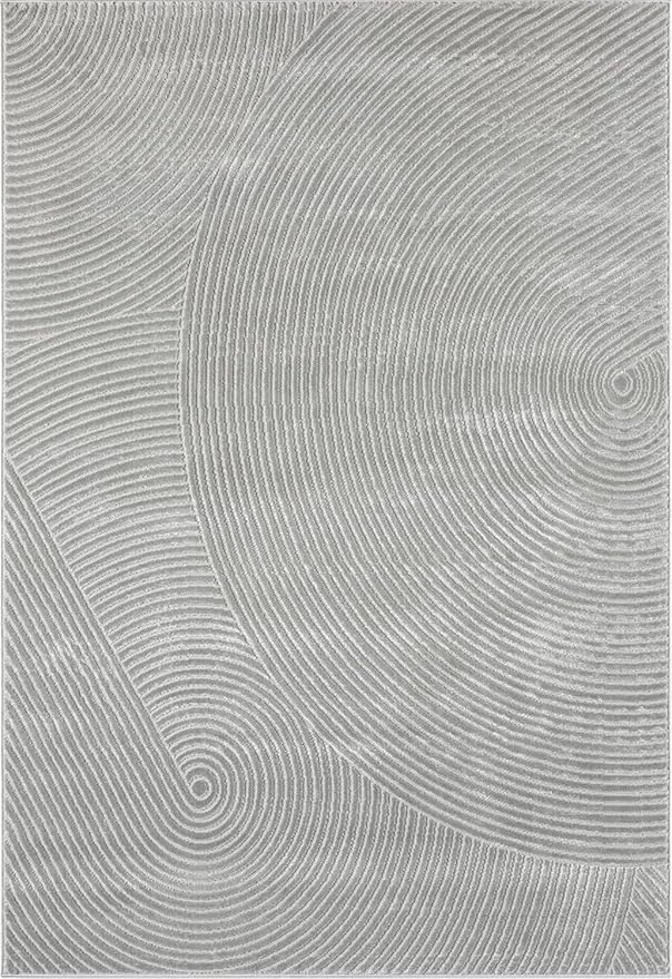 Abani Grey Area Rug for Living Room, Bedroom - Zen Reiki Pattern- 8' x 10' -Durable & Easy to Clean