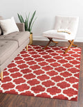 Rugs.com Lattice Collection Rug – 9' x 12' Dark Terracotta Medium Rug Perfect for Living Rooms, Large Dining Rooms, Open Floorplans