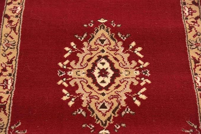 Unique Loom Reza Collection Traditional Persian Style Area Rug, 2 ft 2 in x 8 ft 2 in, Burgundy/Ivory