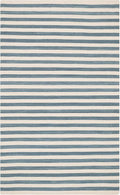 Home Conservatory Ladder Stripe Blue/Ivory Handwoven Wool 2.5 X 8 Feet, Blue/Ivory Stripe Pattern