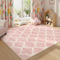 Lahome Nursery Rug 5x7 Area Rugs for Living Room,Washable Pink Rugs for Bedroom Girls,Soft Low-Pile Indoor Floor Boho Carpet for Kids Playroom Dorm