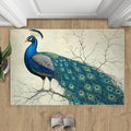 Peacock Area Rug 3x4-3x4 Rug, Peafowl Rugs for Living Room, Teal Turquoise Carpet, Modern Style Washable Area Rugs for Bedroom, Peacock Feather Carpet - Peafowl Home Decor & Gifts